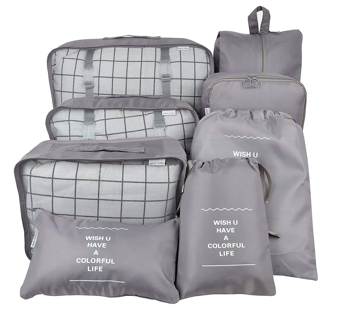 8-Piece Travel Organizer Set with Luggage Bags