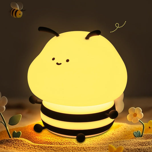 Cartoon Bees Sleep With Colorful Night Lights