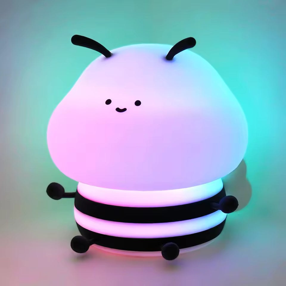 Cartoon Bees Sleep With Colorful Night Lights