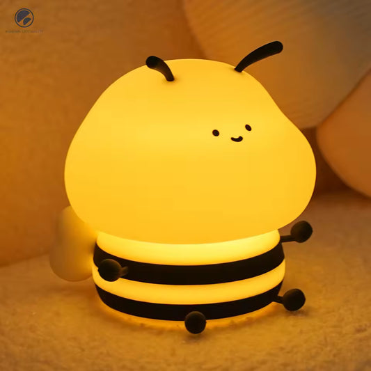 Cartoon Bees Sleep With Colorful Night Lights