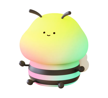 Cartoon Bees Sleep With Colorful Night Lights